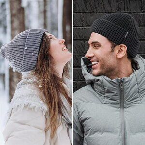 Beanie Hats for Men 30% Merino Wool Knit Hat, Winter Hats for Women Thick Warm